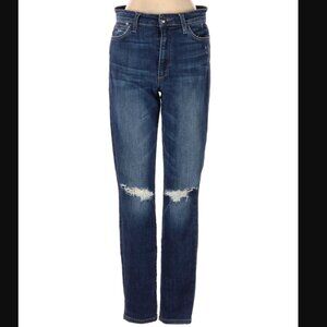 Joe's Jeans size 27, high rise, medium/dark wash distressed